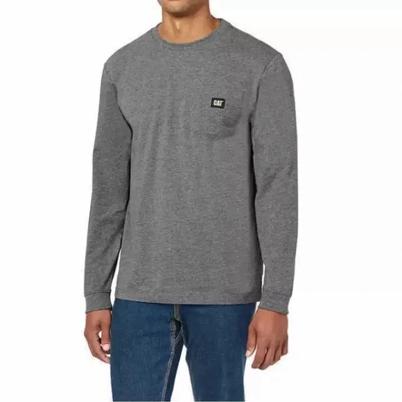 CAT Long Sleeved T Shirt NWT Mens Large Gray - Picture 1 of 5